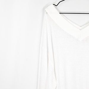 FREE PEOPLE South Side Oversized Thermal V-Neck